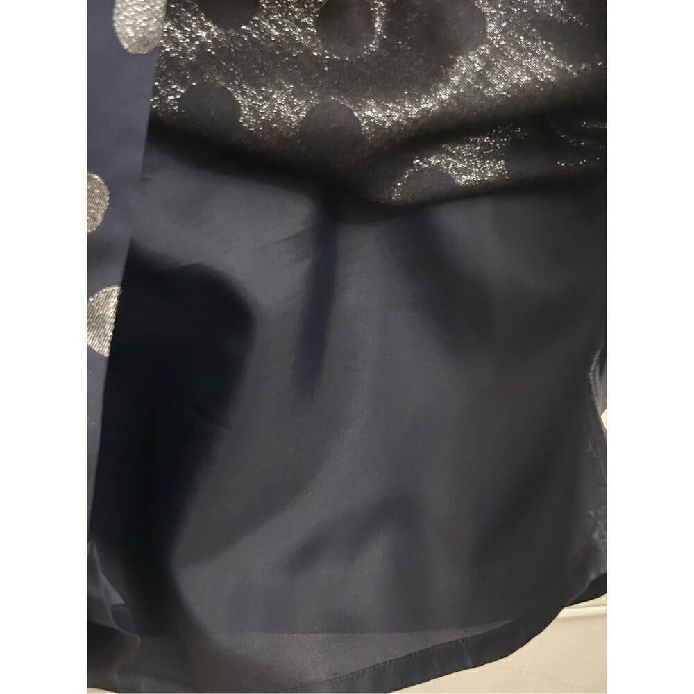 Eliza J navy x silver polka dot cocktail dress size 4 with matching belt EUC par - Picture 8 of 9
